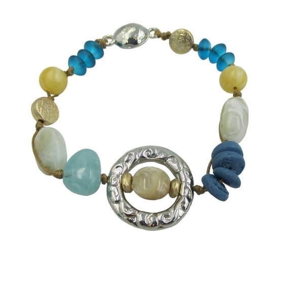 Chico's Sun Waves Beaded Magnetic Bracelet Coastal NEW - Picture 4 of 5